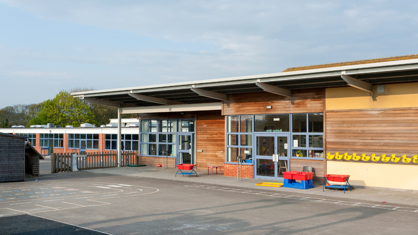 An empty primary school playground